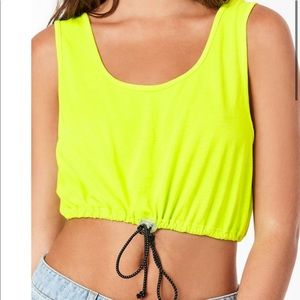 EMMA AND SAM NEON BUNGEE MUSCLE CROP TEE